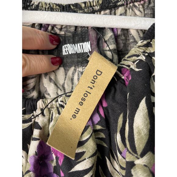 Reformation Off-The-Shoulder Nashville‎ Linen Dress in Lanai Tropical Size Small - Picture 5 of 9